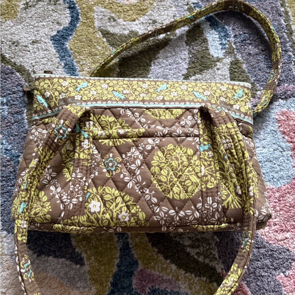 Quilted Brown and Green Floral Vera Bradley Bag